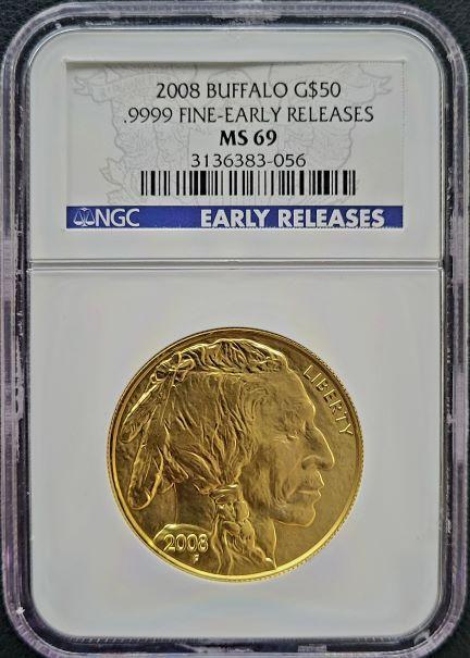 Gouden American Buffalo 1 oz 2008 NGC MS69, Postzegels en Munten, Munten | Amerika, Midden-Amerika, Losse munt, Goud, Verzenden