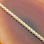 Gouden platte fantasie ketting | 60 cm (schakelketting), Goud, Gebruikt, Ophalen of Verzenden, Overige kleuren