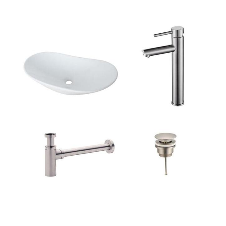 Sani Royal Keramische Waskomset Costa RVS, Doe-het-zelf en Verbouw, Sanitair