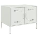 vidaXL Salontafel 68x50x50,5 cm staal wit, Huis en Inrichting, Tafels | Salontafels, Verzenden, Nieuw, Metaal, 50 tot 100 cm