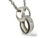 Halsketting - 18 karaat Witgoud, Diamanten hanger ketting in, Sieraden, Tassen en Uiterlijk, Kettingen, Nieuw