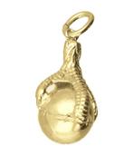 Gouden Kaatsbal met klauw groot kettinghanger, Verzenden, Nieuw