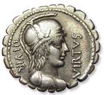 Romeinse Republiek. Mn. Aquillius. Denarius Rome mint 71