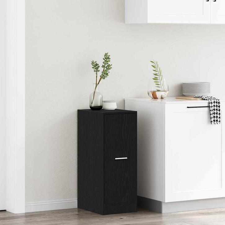 vidaXL Apothekerskast Zwart eiken 40 x 41 x 77.5 cm Bewerkt, Huis en Inrichting, Kasten | Overige, Nieuw, Verzenden