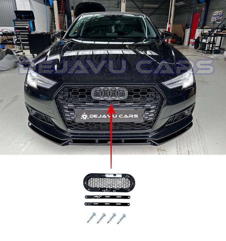 Logo houder voor Audi RS1 RS3 RS4 RS5 RS6 RS7 bumper grill, Auto-onderdelen, Carrosserie en Plaatwerk, Voor, Bumper, Nieuw, Audi