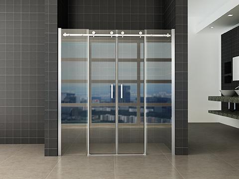 Douche schuifbare nisdeur 4-delig chroom 8mm NANO, Doe-het-zelf en Verbouw, Sanitair, Nieuw, Verzenden