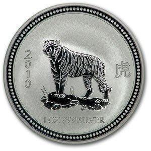 Lunar I - Year of the Tiger - 1 oz 2010 (56.077 oplage), Postzegels en Munten, Munten | Oceanië, Losse munt, Zilver, Verzenden