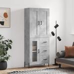 vidaXL buffetkast 69,5x34x180 cm bewerkt hout betongrijs, Minder dan 50 cm, Verzenden, Nieuw, Minder dan 100 cm