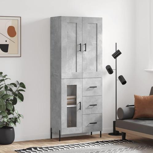 vidaXL buffetkast 69,5x34x180 cm bewerkt hout betongrijs, Huis en Inrichting, Kasten | Buffetkasten, 50 tot 75 cm, Nieuw, Overige houtsoorten