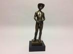 sculptuur, COWBOY - 27 cm - Bronzen beeld van een naakte man, Antiek en Kunst