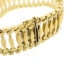 Gouden fantasie schakel armband | 17,5 cm (luxe armband), Ophalen of Verzenden, Gebruikt, Overige kleuren, Goud
