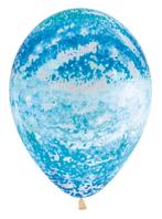 Ballonnen Graffiti Blue Crystal Clear 30cm 25st, Nieuw, Verzenden