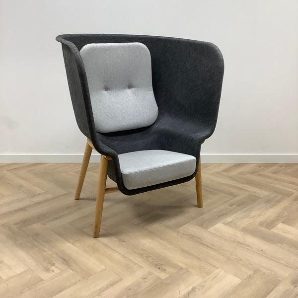 Design De Vorm Pod akoestische fauteuil, grijs - licht grijs, Huis en Inrichting, Stoelen, Eén, Grijs, Gebruikt, Stof, Ophalen of Verzenden