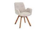 Draaibare design stoel BALTIC beige Boucle naturel eiken, Huis en Inrichting, Fauteuils, Ophalen of Verzenden, Nieuw