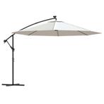 Grote Zweefparasol Zand 350cm | Gebruikt | Sfeerverlichting!, Ophalen of Verzenden, Nieuw, 3 tot 4 meter, Zweefparasol