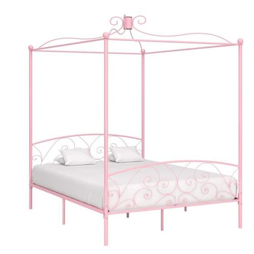 Hemelbed Roze 160x200 | Retourdeal | 60% Korting, Huis en Inrichting, Slaapkamer | Bedden, 160 cm, 200 cm, Overige kleuren, Nieuw