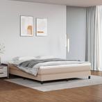 vidaXL Boxspring bed kunstleer cappuccinokleurig 160x200 cm, Huis en Inrichting, Slaapkamer | Bedden, Overige materialen, Bruin