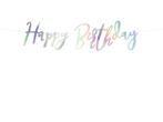 Verjaardag Slinger Happy Birthday Parelmoer 62cm, Verzenden, Nieuw