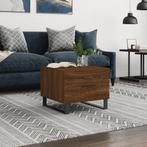vidaXL Salontafel 50x50x40 cm bewerkt hout bruin eikenkleur, Huis en Inrichting, 50 tot 100 cm, Verzenden, Nieuw, 50 tot 100 cm
