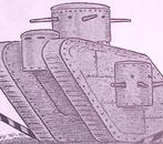 Tank gaat over de grens op Spotprent (lijst optie, Lithos), Verzenden