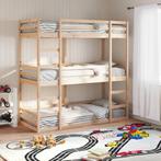 vidaXL Stapelbed 3-persoons massief grenenhout 90x200 cm, Huis en Inrichting, Slaapkamer | Bedden, 90 cm, Eenpersoons, Bruin, Verzenden