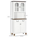 TRUUSK Keukenkast, Keukenbuffet Met 2 Lades, Hoge Kast Met O, Huis en Inrichting, Verzenden, Nieuw