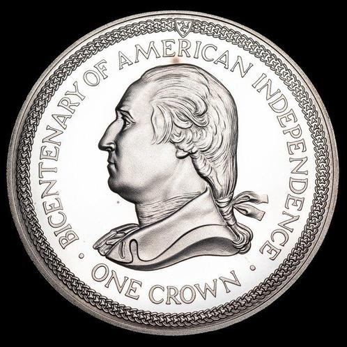 Isle of Man. 1 Crown 1976 - Bicentenary of American, Postzegels en Munten, Munten | Europa | Niet-Euromunten