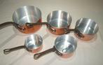 Made in France - Een fraaie set van 5 Franse koperen pannen, Antiek en Kunst, Antiek | Keukenbenodigdheden