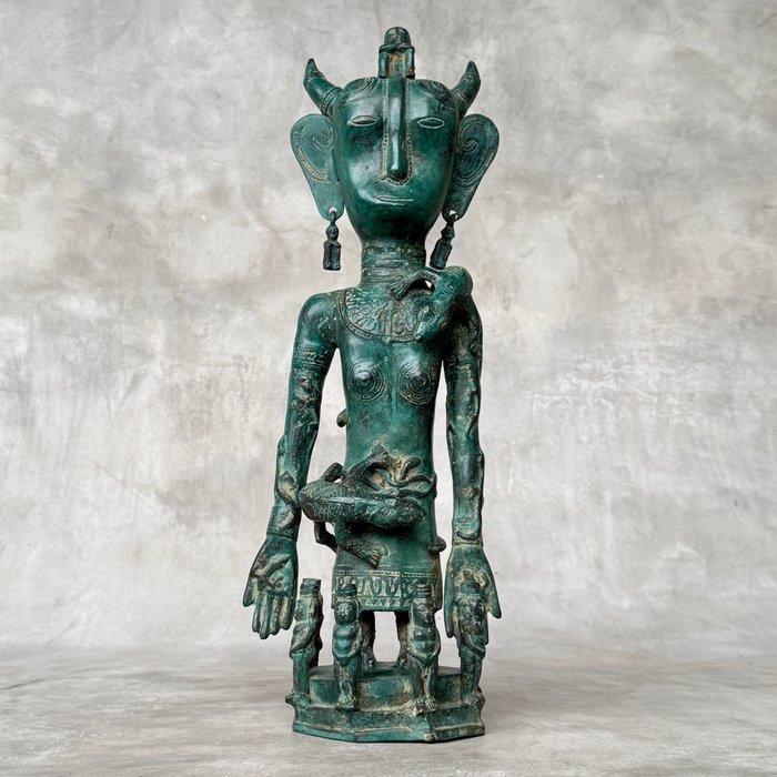 Decoratief ornament - Indonesië - 47 cm Bronzen beeld in, Antiek en Kunst, Kunst | Designobjecten