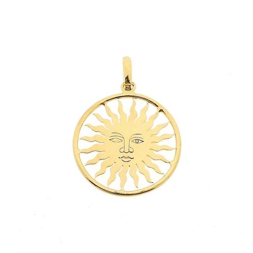 18 Krt. Gouden hanger van een zon met gezicht | St. Moritz, Sieraden, Tassen en Uiterlijk, Bedels, Gebruikt, Overige merken, Goud