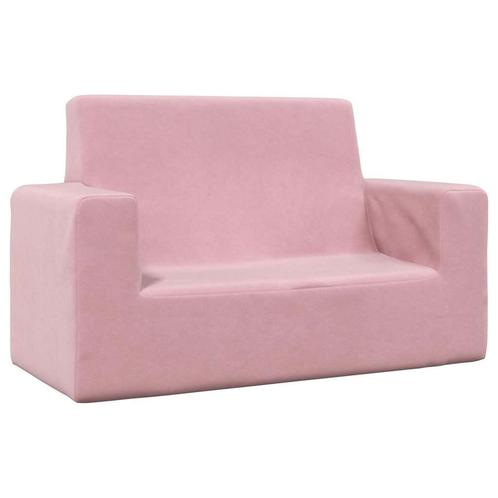 vidaXL Kinderbank 2-zits zacht pluche roze, Kinderen en Baby's, Kinderkamer | Overige Meubels, Nieuw, Verzenden