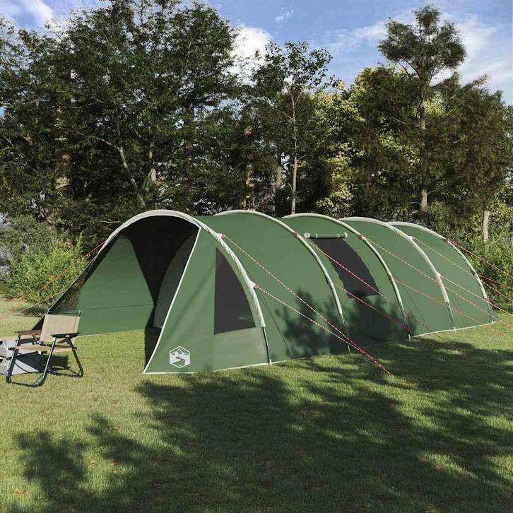 vidaXL Tunneltent met dak met opslag Groen en Wit 778 x 356, Caravans en Kamperen, Tenten, Nieuw, Verzenden