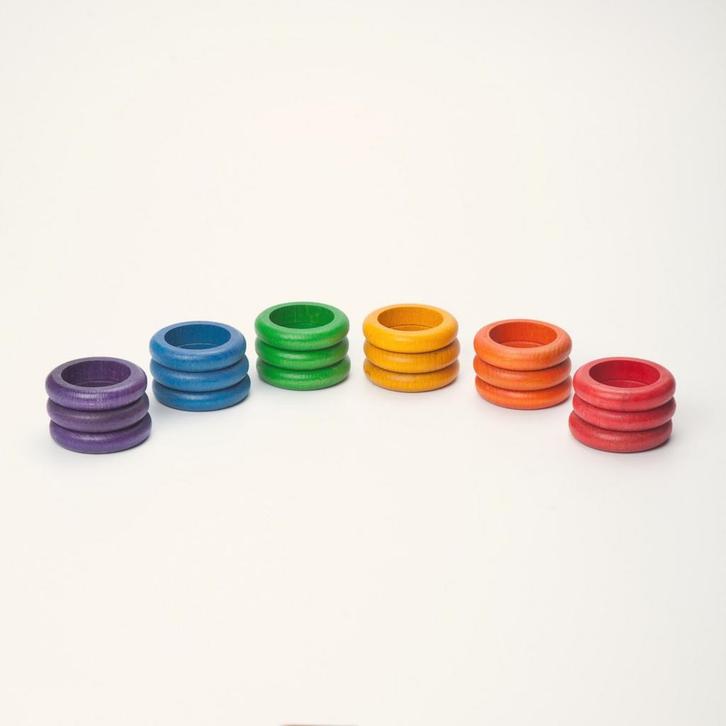 Grapat houten ringen regenboogkleur van €15,99 voor €12,79, Kinderen en Baby's, Speelgoed | Overig, Ophalen of Verzenden
