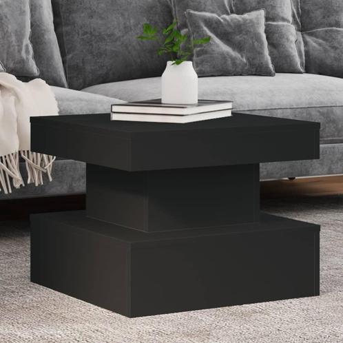 vidaXL Salontafel met LED-verlichting 50x50x40 cm zwart, Huis en Inrichting, Tafels | Salontafels, 50 tot 100 cm, Nieuw, Overige houtsoorten