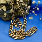 Gouden Figaro schakel ketting | 53 cm (unisex), Sieraden, Tassen en Uiterlijk, Kettingen, Ophalen of Verzenden, Gebruikt, Overige kleuren