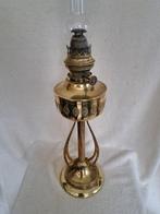 Olielamp - Tafellamp - Glas, Messing - Jugendstil Olielamp