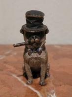 sculptuur, Carlino con cilindro e sigaro - 4.5 cm - Brons,