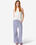 HEMA Damesbroek Noel wide leg strepen kobaltblauw, Kleding | Dames, Verzenden, Nieuw