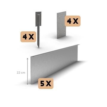 Zink borderrand gezet 22 cm | Complete set per 11,5 meter beschikbaar voor biedingen