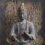 Buddhist Altar Plaque – Bodhisattva Figure - Beeld Hout -, Antiek en Kunst