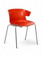Quadrifoglio Cove kantinestoel, 4-poots, rood-chrome, Overige plaatsen, Ophalen of Verzenden, Gebruikt, Stoel
