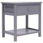 vidaXL Nachtkastje 40x29x42 cm paulowniahout grijs, Huis en Inrichting, Minder dan 45 cm, Verzenden, Nieuw, Minder dan 55 cm