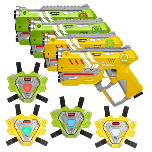 Light Battle Connect Lasergame set Geel/Groen - 4 Laserguns, Kinderen en Baby's, Speelgoed | Buiten | Actiespeelgoed, Nieuw, Ophalen of Verzenden