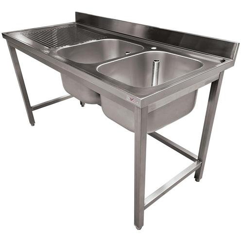 Spoeltafel | RVS | 2 Spoelbakken Rechts | Afdruipvlak | Acht, Zakelijke goederen, Horeca | Keukenapparatuur, Nieuw in verpakking