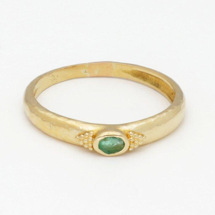 Ring - 21 kt. Geel goud Smaragd, Sieraden, Tassen en Uiterlijk, Ringen