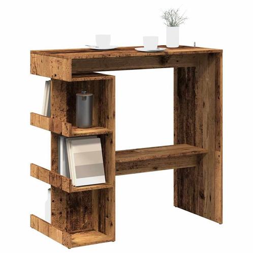 vidaXL Bartafel met opbergrek 100x48x101,5 cm oud, Huis en Inrichting, Tafels | Eettafels, Nieuw, Verzenden