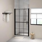 vidaXL Douchedeur 100x178 cm gehard glas zwart, Verzenden, Nieuw