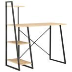 vidaXL Bureau met schappen 102x50x117 cm zwart en, Verzenden, Nieuw