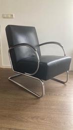 Gispen 407 fauteuil, zwart leder, Ophalen, Zo goed als nieuw, Overige materialen