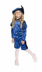 Pietenpak Kind Velours Blauw/Zwart, Verzenden, Nieuw